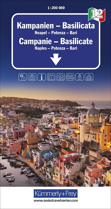 Kümmerly+Frey Regional-Strassenkarte 12 Kampanien, Basilicata 1:200.000