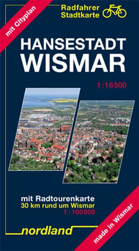 Radfahrer Stadtkarte Hansestadt Wismar