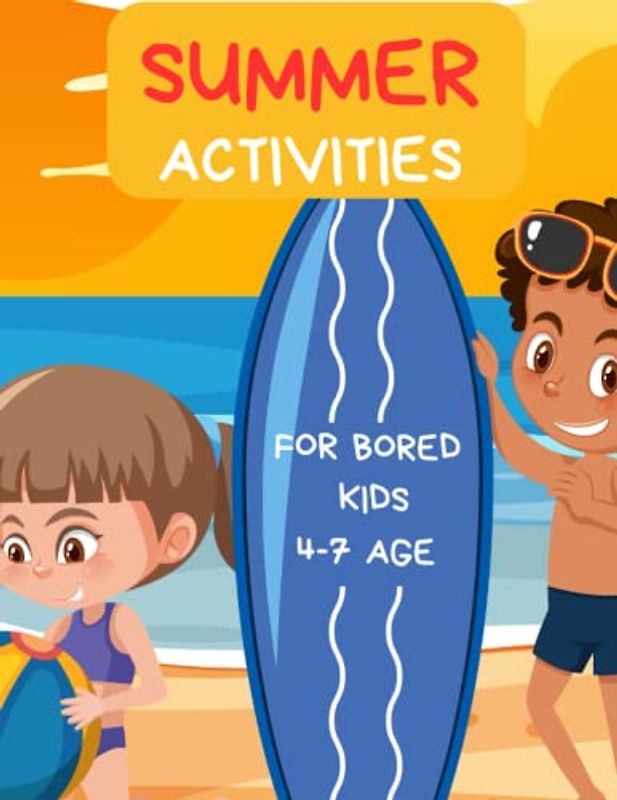 Summe Activities for Bored Kids 4-7 Age: Beach Illustration, Summer Coloring Pages, Sea, Palms