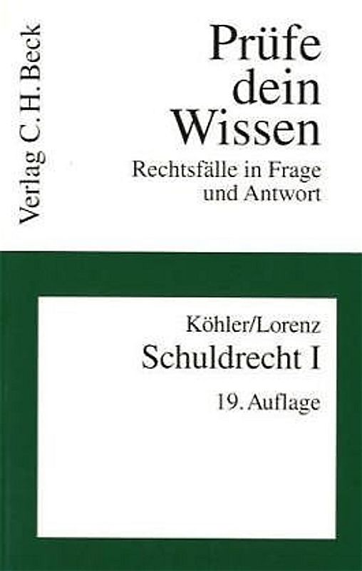 Schuldrecht I Allgemeiner Teil