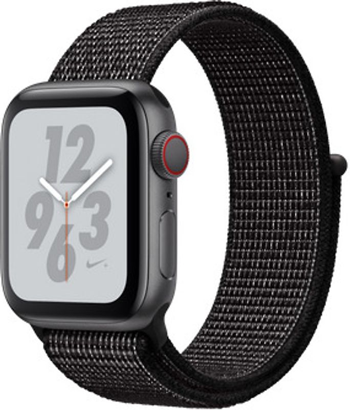 Apple Watch Nike+ Serie 4 40 mm alloggiamento in alluminio space grigio con Loop sportivo Nike nero [Wi-Fi + Cellular]