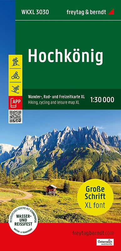 Hochkönig XL, Wander-, Rad- und Freizeitkarte 1:30.000, freytag & berndt, WKXL 3030
