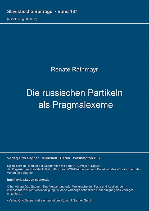 Die russischen Partikeln als Pragmalexeme