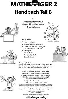 Mathetiger 2, Handbuch Teil B · Erstausgabe