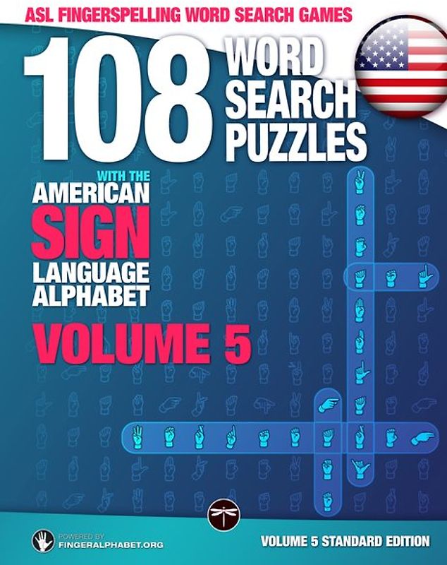 ASL Fingerspelling Games – 108 Word Search Puzzles with the American Sign Language Alphabet