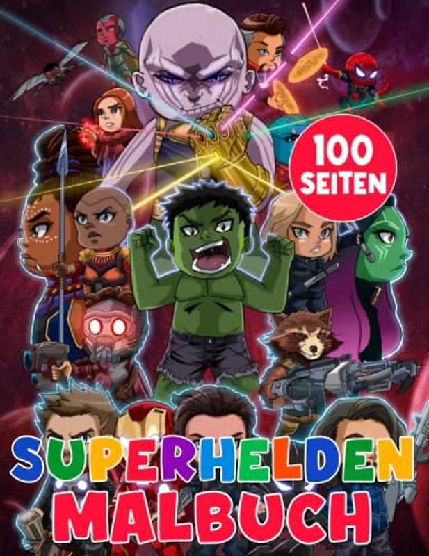 Superhelden Malbuch: Malbuch Superhelden Mit über 50+ SCHÖNEN FARBBILDERN Für Kinder von 4-10 Jahren