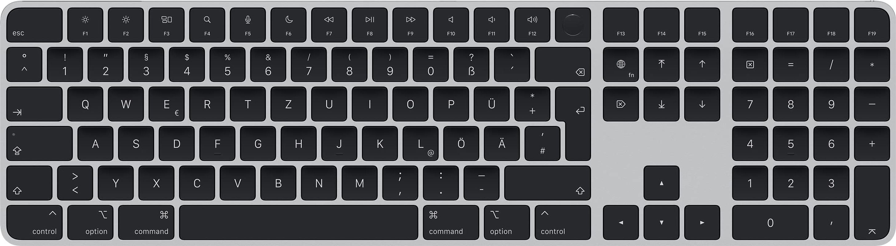 Apple magic Keyboard avec touches de fonction grand format et Touch ID [clavier allemand, QWERTZ, USB-C] noir