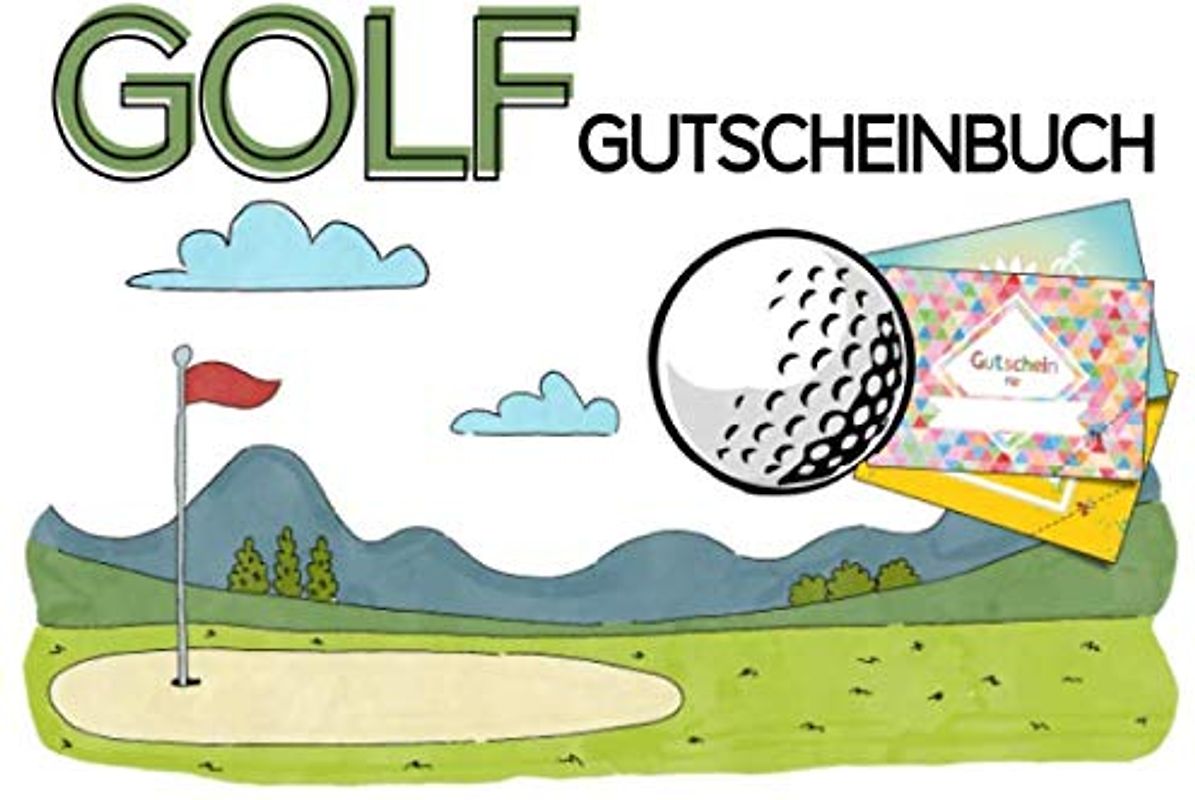 Golf Gutscheinbuch: Leeres Blanko Gutscheinheft mit 20 Gutscheinen (Vorlagen) für Golfer und als Golf Geschenk