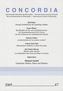 Concordia - Internationale Zeitschrift für Philosophie Heft 47