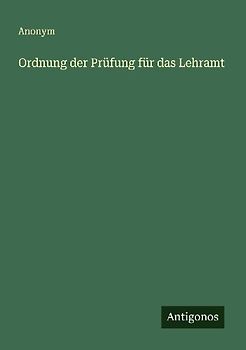Ordnung der Prüfung für das Lehramt