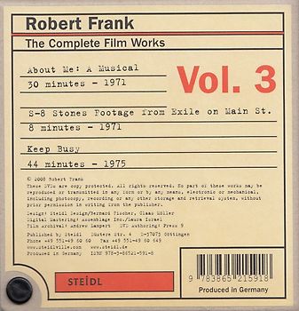 Robert Frank: The Complete Film Works - Vol. 3 [3 DVDs, inkl. 3 Filmdosen] DVD