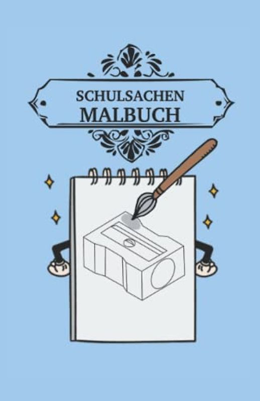 Schulsachen Malbuch: Malbuch Schulmaterialien 35 Seiten, Größe 13.97 x 21.59 cm (DIN A5)