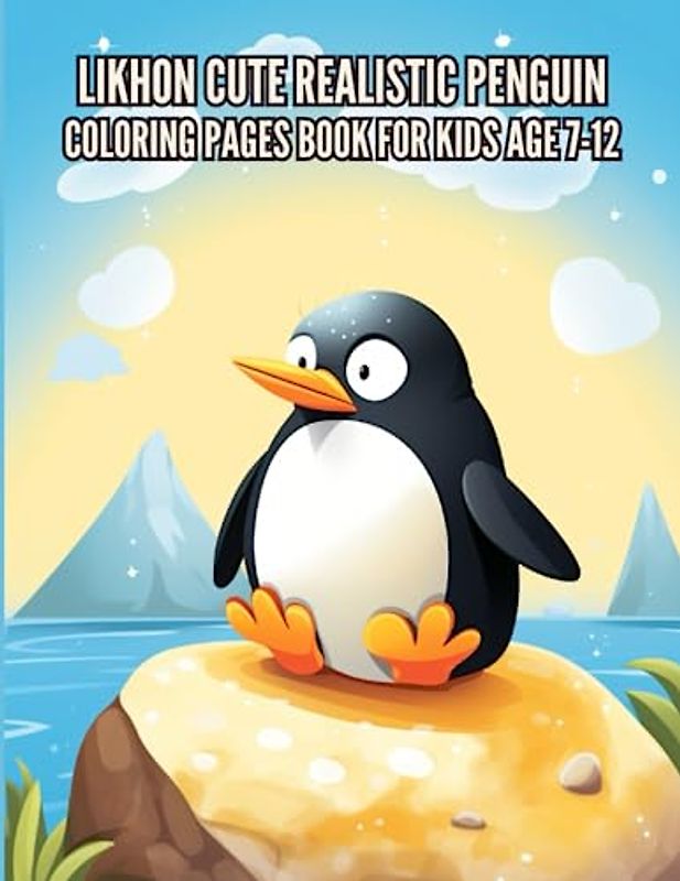 Likhon Cute Realistic Penguin Coloring Pages Book for Kids Age 7-12