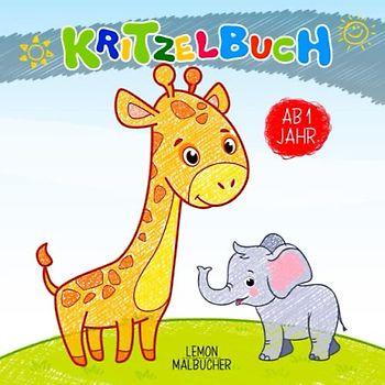 Kritzelbuch ab 1 Jahr: Malbuch ab 1 Jahr Geschenk für Mädchen und Jungen mit 50 Ausmalbildern der ersten Wörter wie Tiere und Fahrzeuge als Ausmalbuch