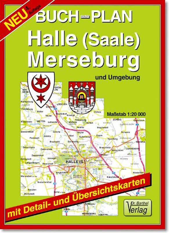 Buchstadtplan Halle (Saale) , Merseburg und Umgebung