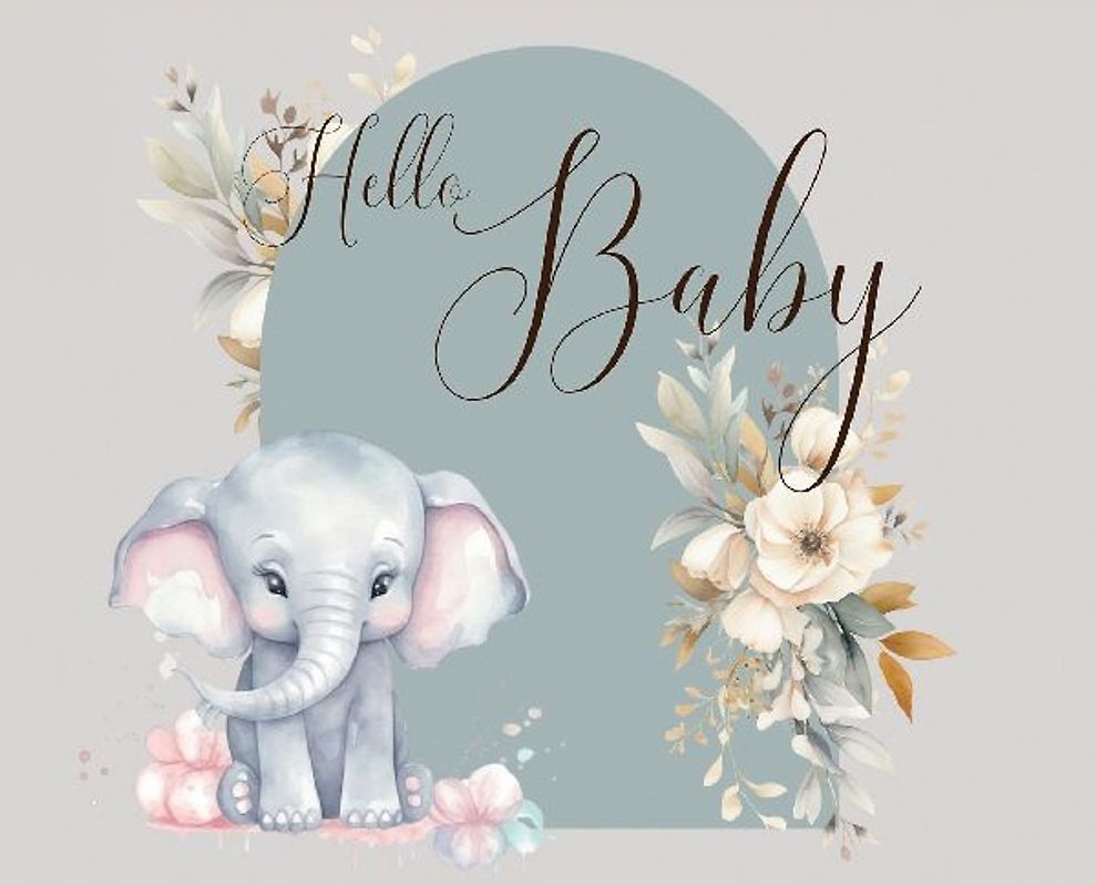 Hello Baby, Baby Shower hardback Guest Book (landscape)