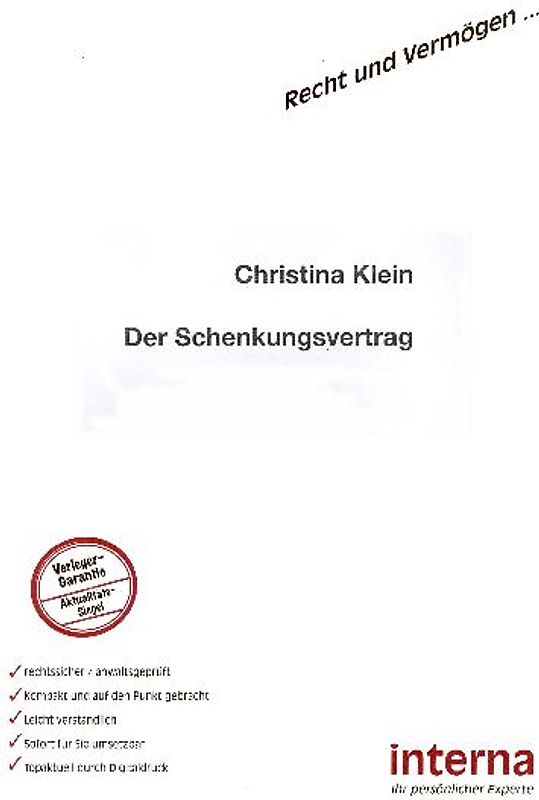 Der Schenkungsvertrag