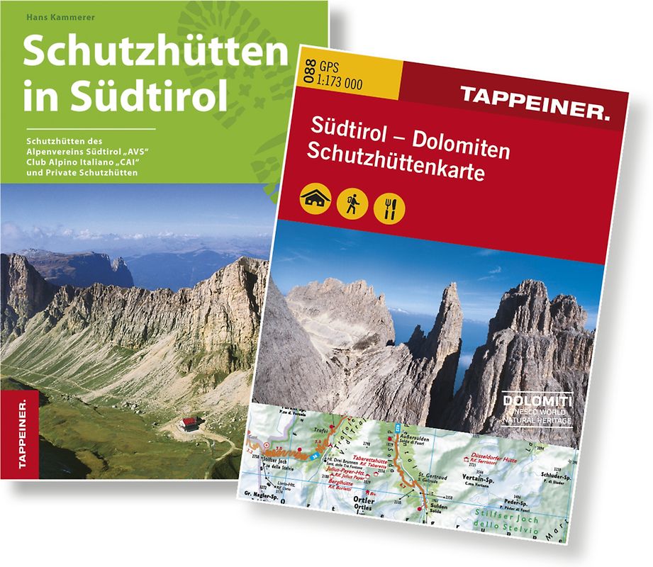 Schutzhüttenführer mit Südtirol-Karte