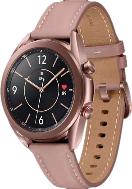 Samsung Galaxy Watch 3 41 mm boîtier en acier inoxydable mystic bronze et bracelet cuir bronze [Wi-Fi + 4G]