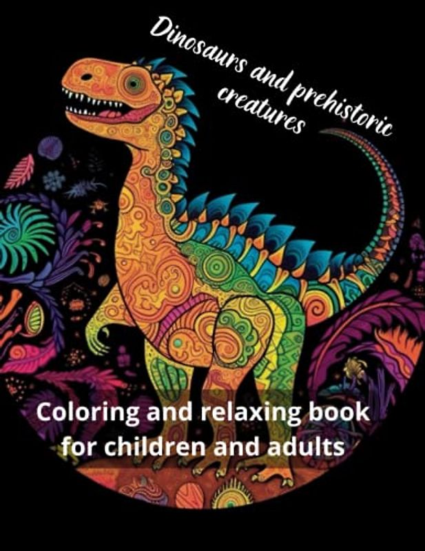 Dinosaurs and prehistoric creatures: Coloring and relaxing book for children and adults
