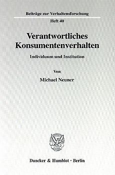 Verantwortliches Konsumentenverhalten.