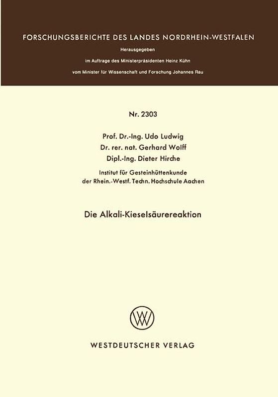 Die Alkali-Kieselsäurereaktion