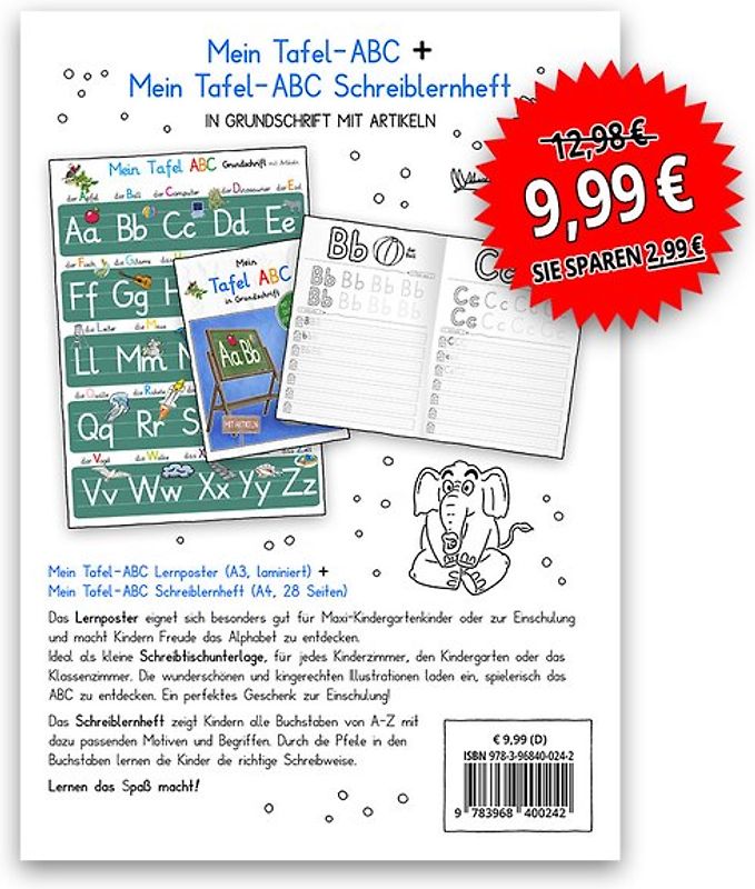 Mein Tafel-ABC in Grundschrift mit Artikeln-Set