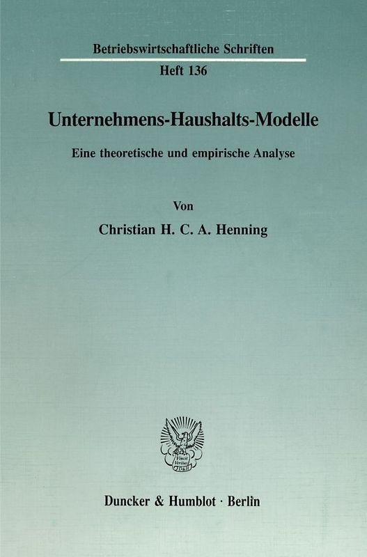 Unternehmens-Haushalts-Modelle.
