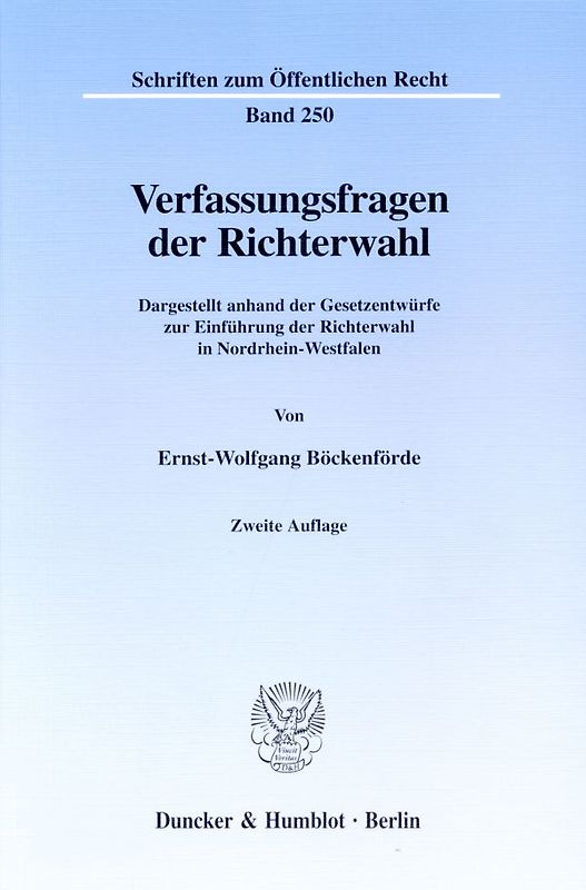 Verfassungsfragen der Richterwahl.