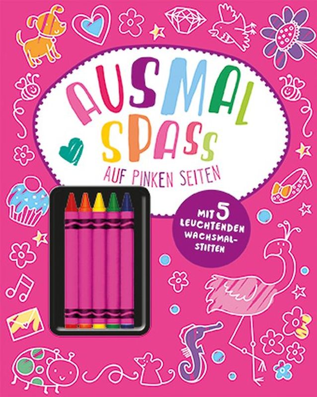 Ausmalspaß auf pinken Seiten