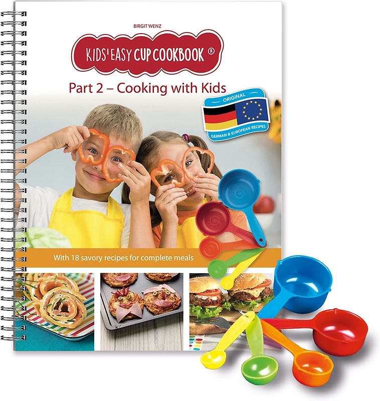 Kids Easy Cup Cookbook: Cooking with Kids (Part 2), Cooking box set incl. 5 colorful measuring cups