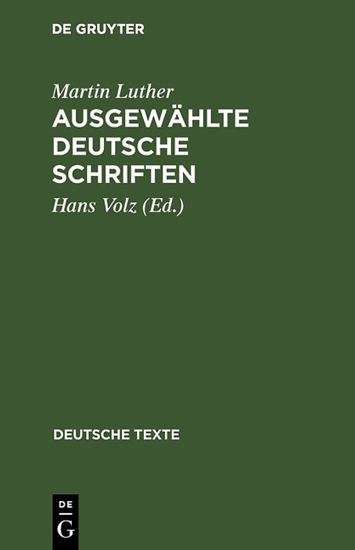 Ausgewählte deutsche Schriften