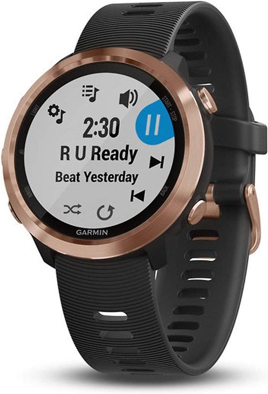 Garmin Forerunner 645 Music or rose et bracelet en silicone noir
