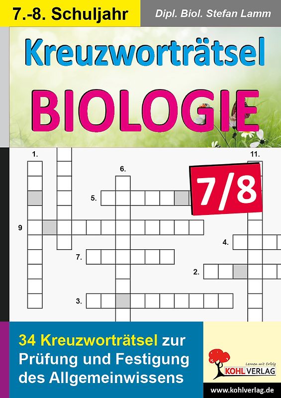 Kreuzworträtsel Biologie / Klasse 7-8