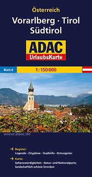 ADAC Urlaubskarte Österreich 06 Vorarlberg, Tirol, Südtirol 1:150.000