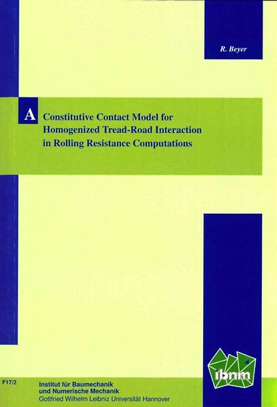 A Constitutive Contact model for Homogenized Tread-Road Interaction in Rolling Resistance Computationss