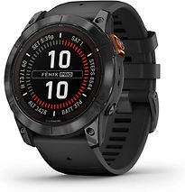 Garmin Fenix 7X Pro 51mm leigrijs met een zwart siliconen polsband [Wi-Fi, Solar Edition] - refurbished