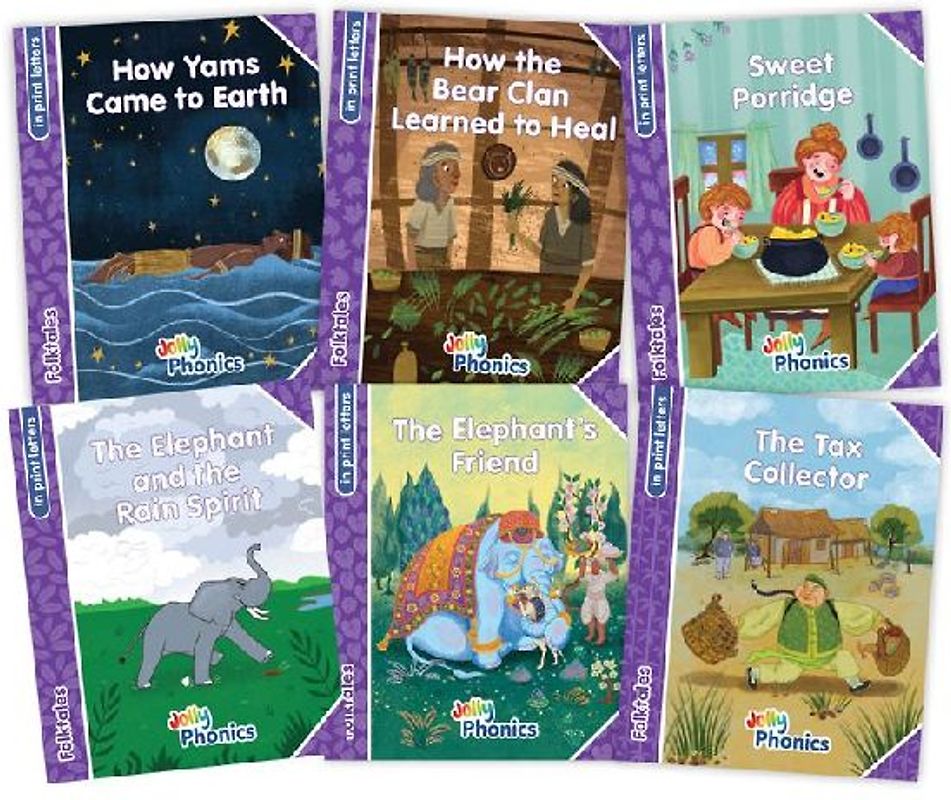 Jolly Phonics Folktales Purple Readers (Level 5) Complete Set (1-6)