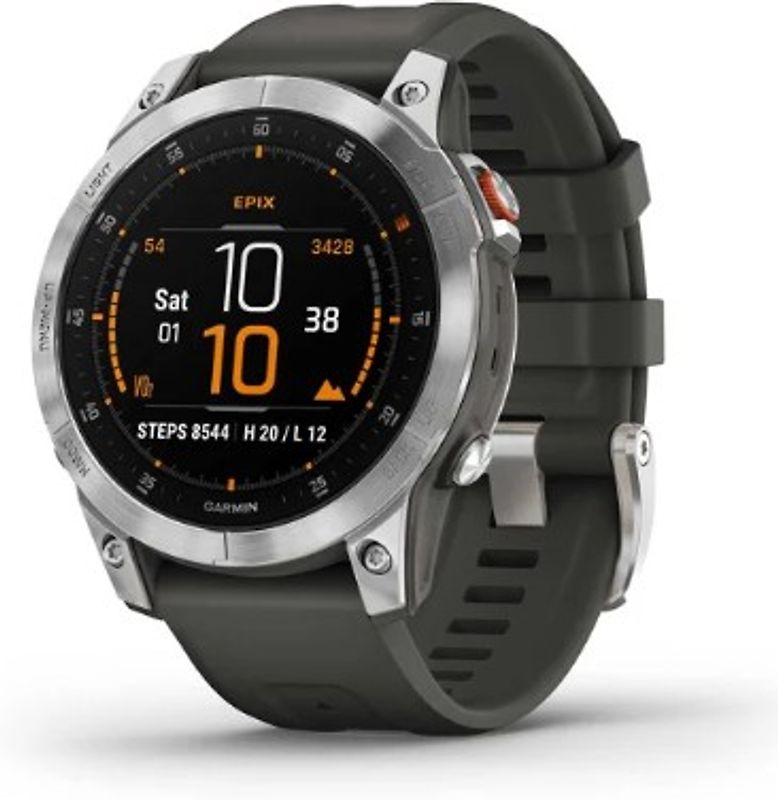 Garmin epix (Gen 2) 47 mm grigio ardesia con cinturino in silicone color grigio [Wi-Fi, Standard]
