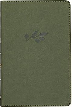 CSB Thinline Reference Bible, Olive Leathertouch