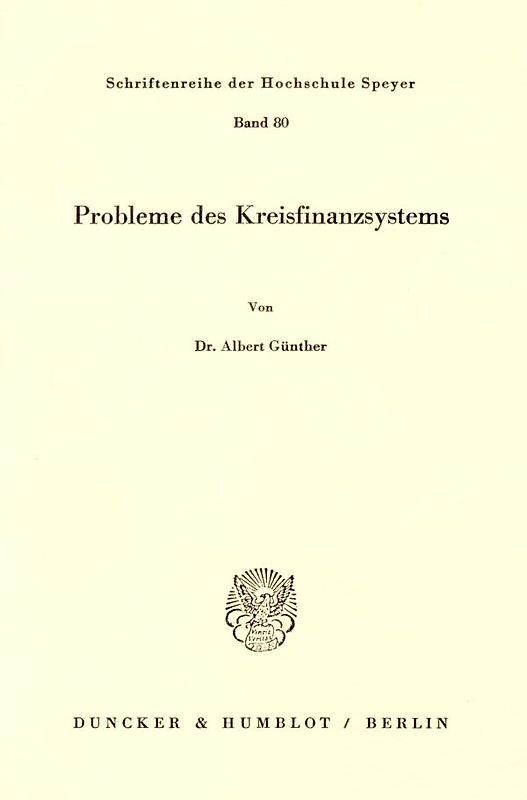 Probleme des Kreisfinanzsystems.