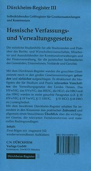 Fuhr/Pfeil: Hessische Verfassungs- und Verwaltungsgesetze, 102 bedruckte Griffregister