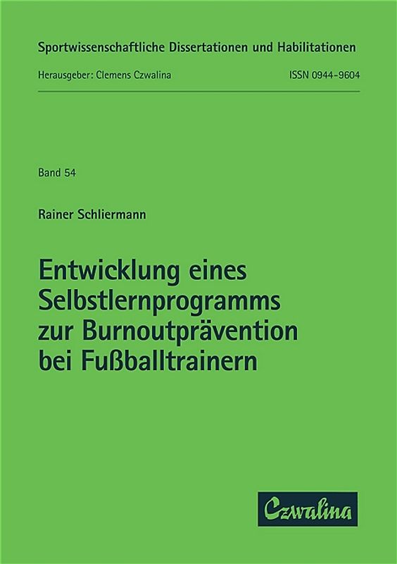 Entwicklung eines Selbstlernprogramms zur Burnoutprävention bei Fußballtrainern