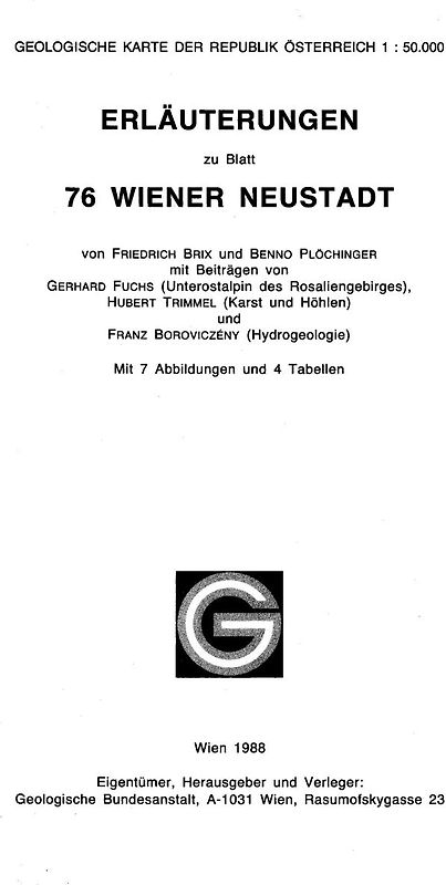 Erläuterungen zu Blatt 76 Wiener Neustadt