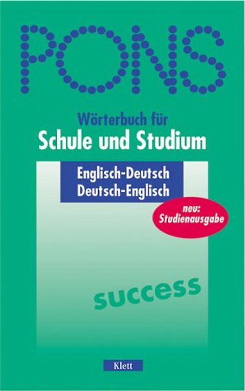 PONS Wörterbuch für Schule und Studium. Englisch-Deutsch /Deutsch-Englisch. Einbändige Studienausgabe