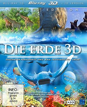 Die Erde 3D: Die Azoren/Faszination Korallenriff & Wildlife Südafrika [Limited Edition, 3 Discs] 3D Blu-ray Disc