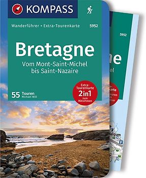 KOMPASS Wanderführer Bretagne, vom Mont-Saint-Michel bis Saint-Nazaire, 55 Touren