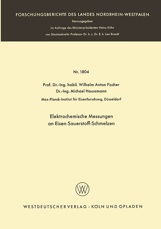 Elektrochemische Messungen an Eisen-Sauerstoff-Schmelzen