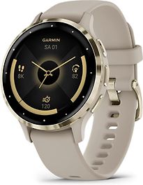 Image of Garmin Venu 3S 41 mm goud van roestvrij staal met grijs behuizing en siliconen polsband [wifi] (Refurbished)