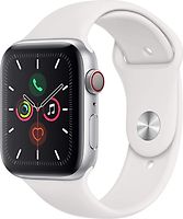 Apple Watch Series 5 44 mm Aluminiumgehäuse silber am Sportarmband weiß [Wi-Fi + Cellular]